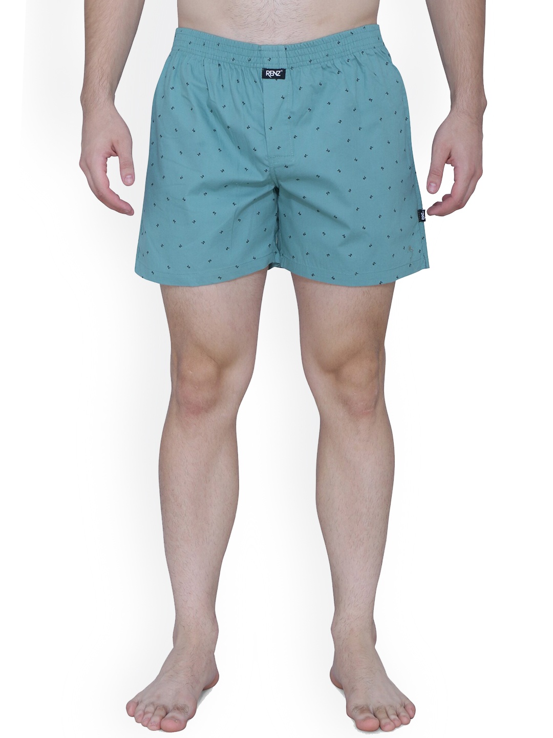 

RENZ Printed Anti-roll Pure Cotton Boxers, Blue