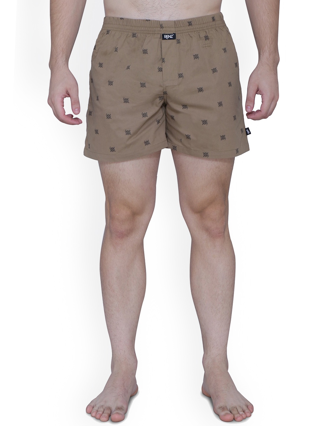 

RENZ Printed Pure Cotton Boxers, Khaki