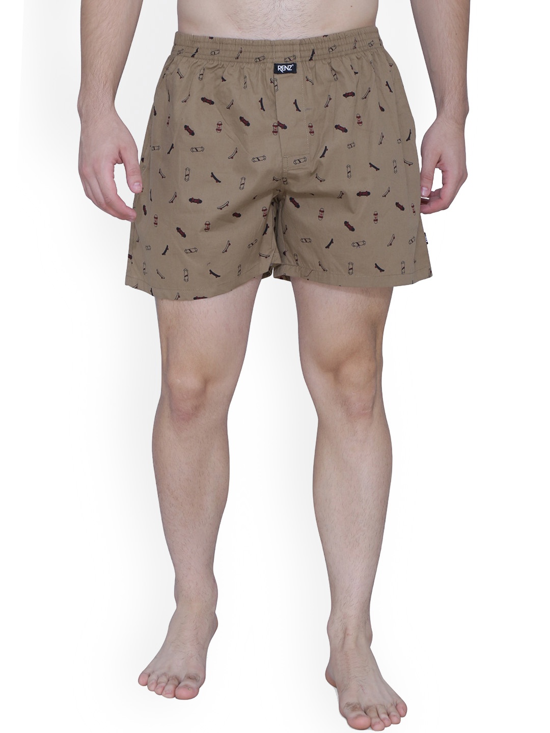 

RENZ Printed Pure Cotton Boxers, Khaki
