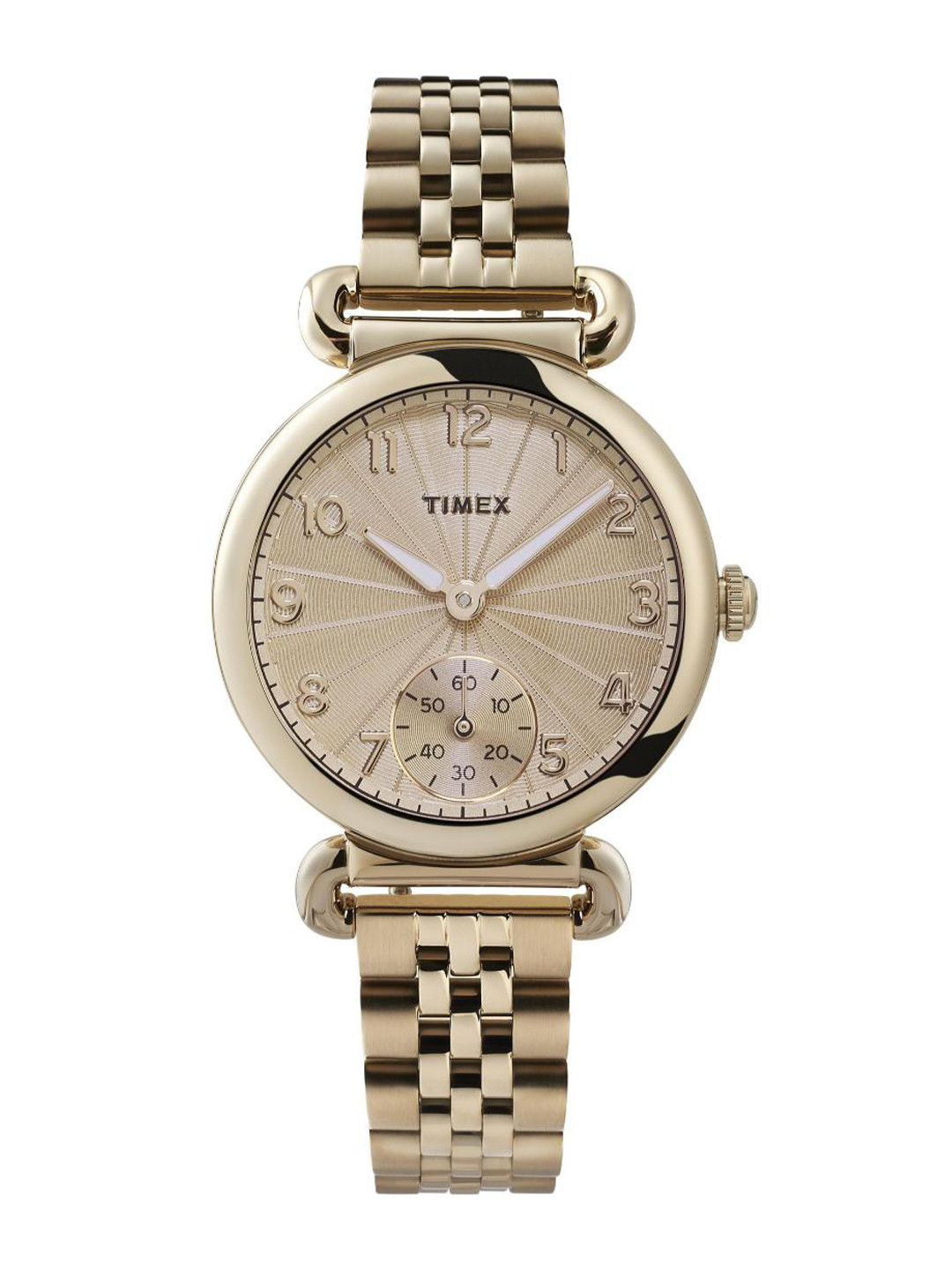 

Timex Women Brass Dial & Stainless Steel Straps Analogue Watch TW2T88600, Rose gold