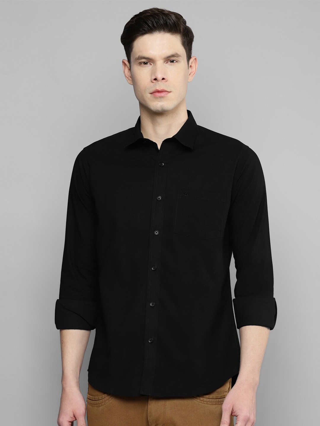 

Allen Cooper Classic Spread Collar Long Sleeves Casual Shirt, White