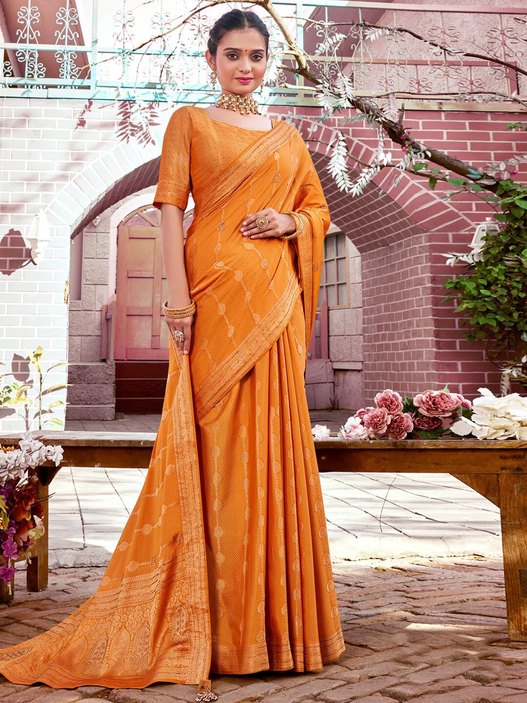 

Saree mall Woven Design Zari Silk Designer Banarasi Sarees, Yellow