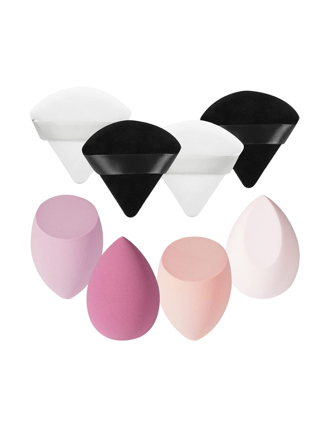 

Facejewel Set Of 8 Makeup Sponge & Triangle Powder Puff, Black
