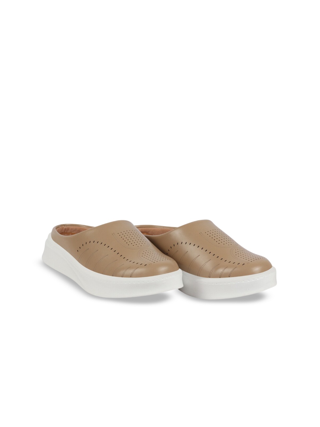 

FAUSTO Women Perforations Mules, Beige