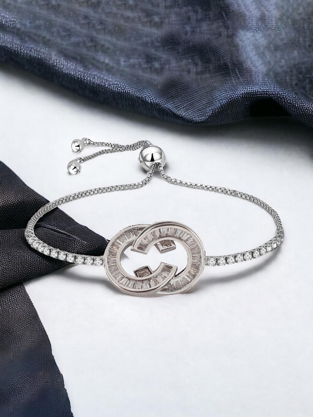 

LUCKY JEWELLERY Silver-Plated Wraparound Bracelet