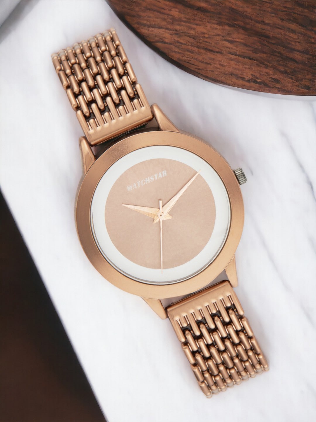 

WATCHSTAR New Watch Women Patterned Dial & Stainless Steel Straps Analogue Laxi brownDL, Brown