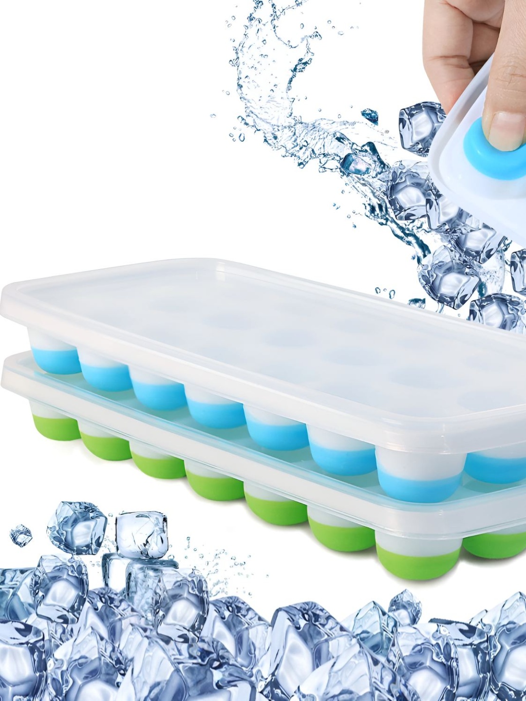 

Bulfyss Blue & Green 2 Pieces Ice Mould Trays