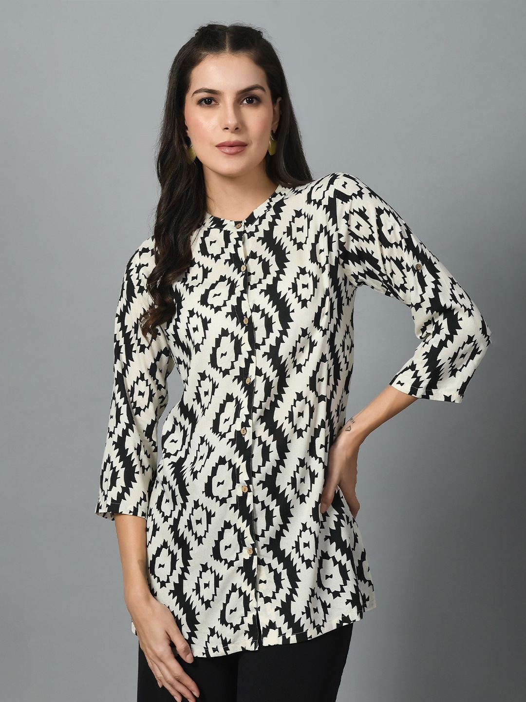 

HERE&NOW Halter Neck Printed Tunic, White