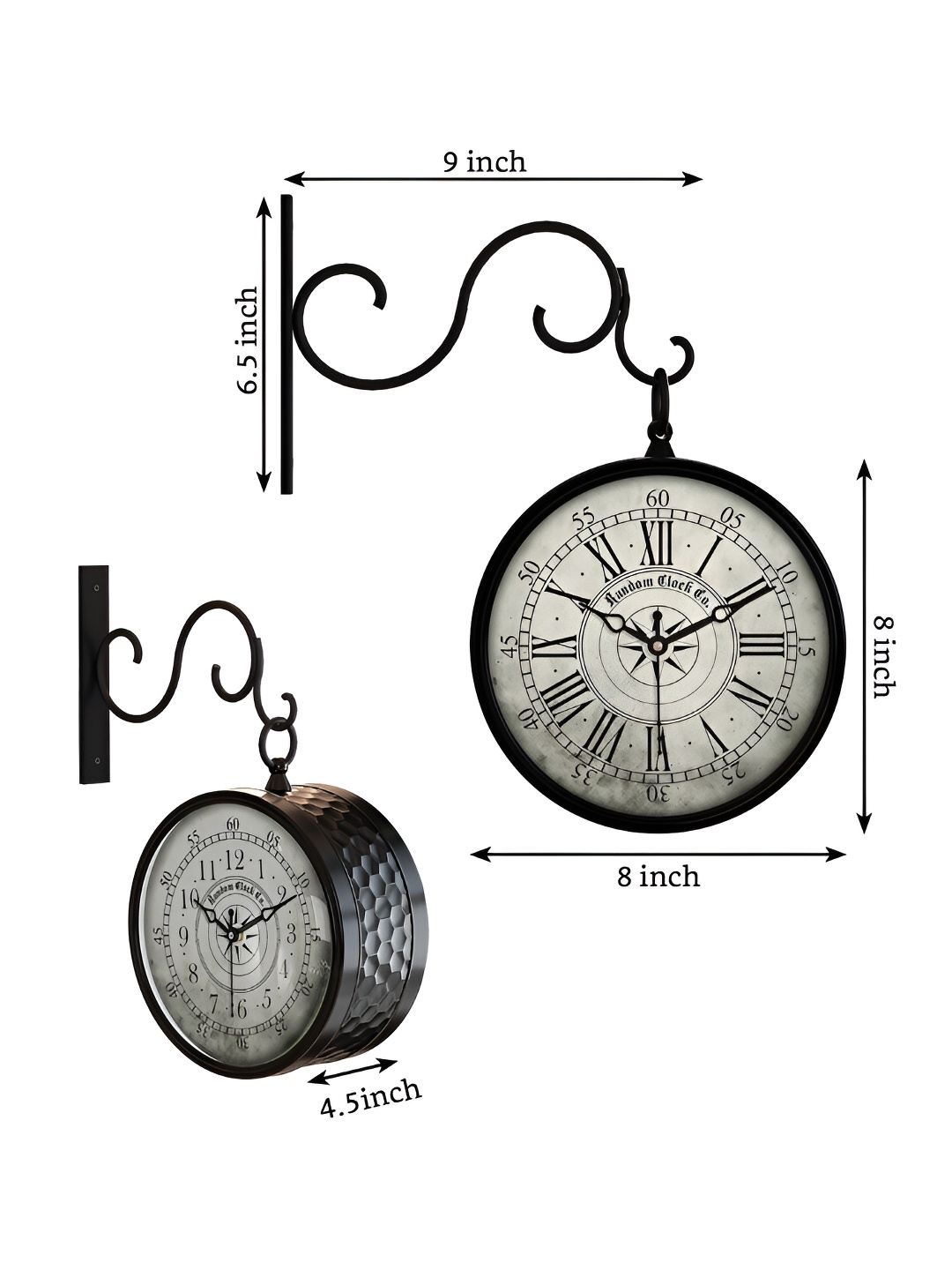 

RANDOM Black & White Round Metal Vintage Wall Clock