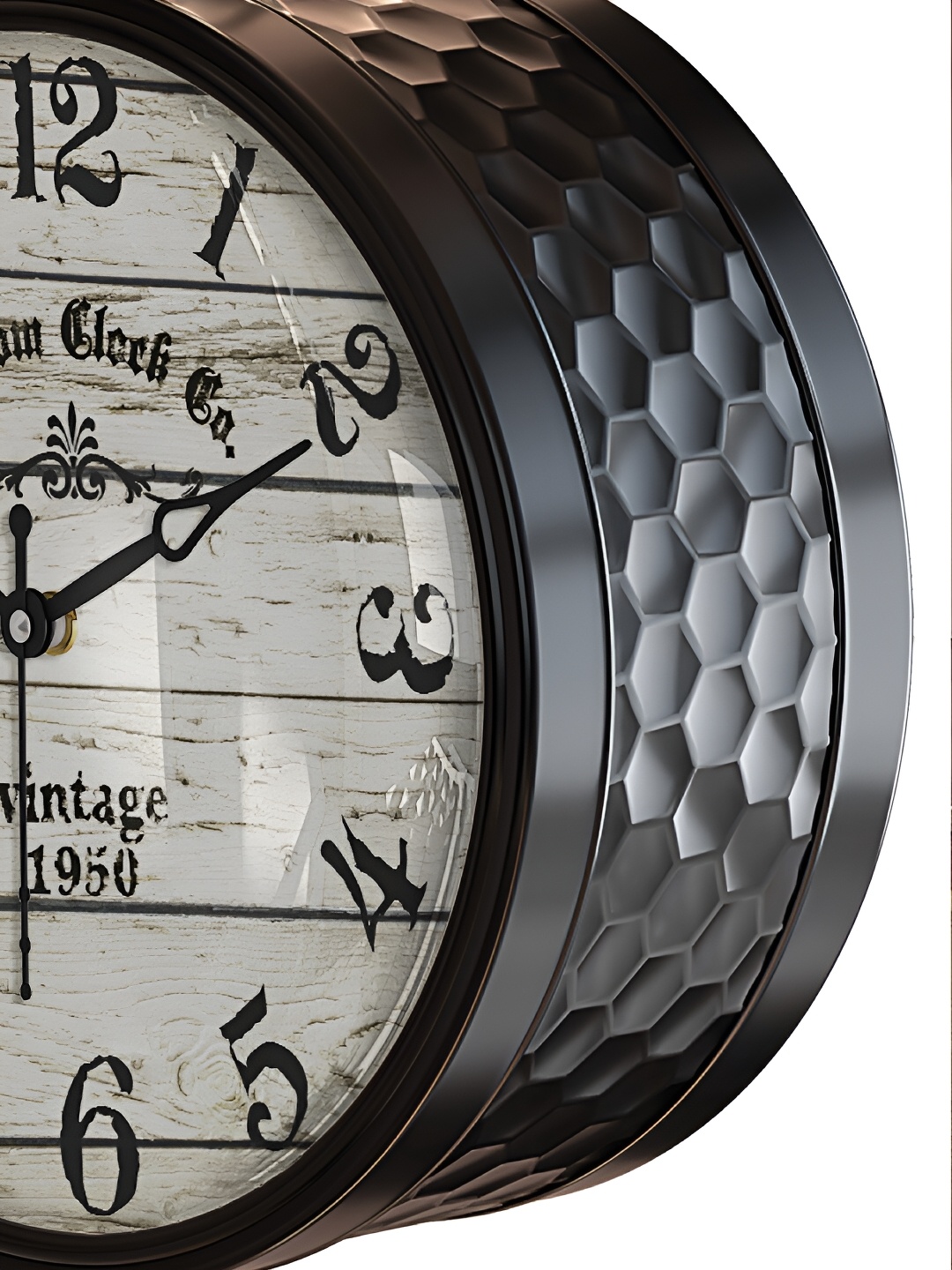 

RANDOM Black & Beige Vintage Metal Round Wall Clock