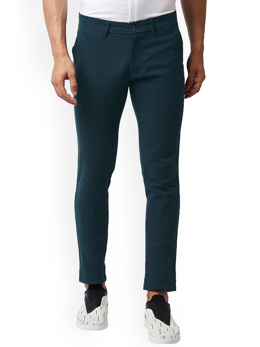 

Basics Men Tapered Fit Cotton Stretch Trousers, Blue