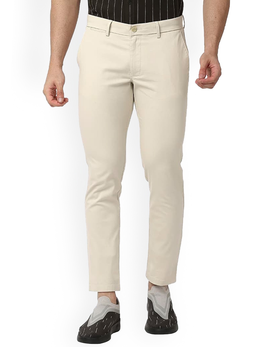 

Basics Men Slim Fit Chinos Trousers, Beige