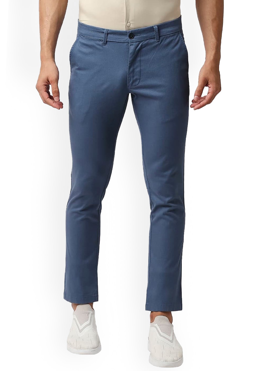 

Basics Men Slim Fit Cotton Stretch Trouser, Blue