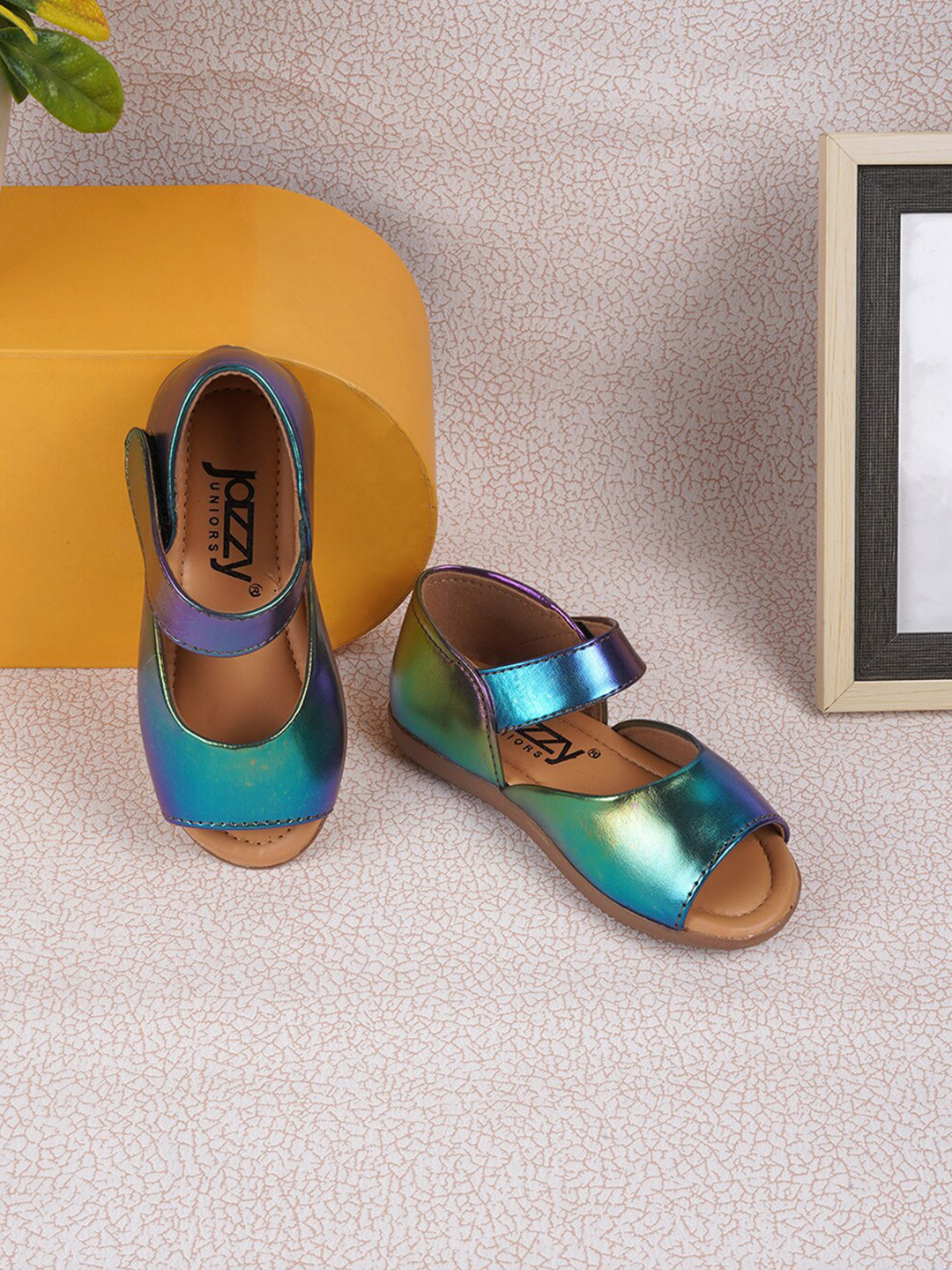 

Jazzy Juniors Open Toe Flats, Blue