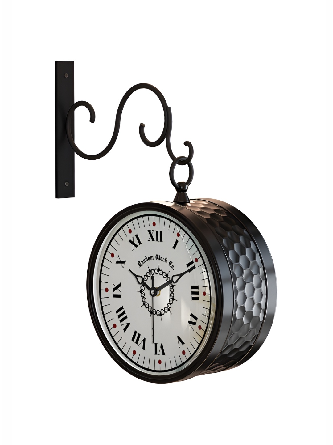 

RANDOM Black & White Vintage Metal Round Wall Clock