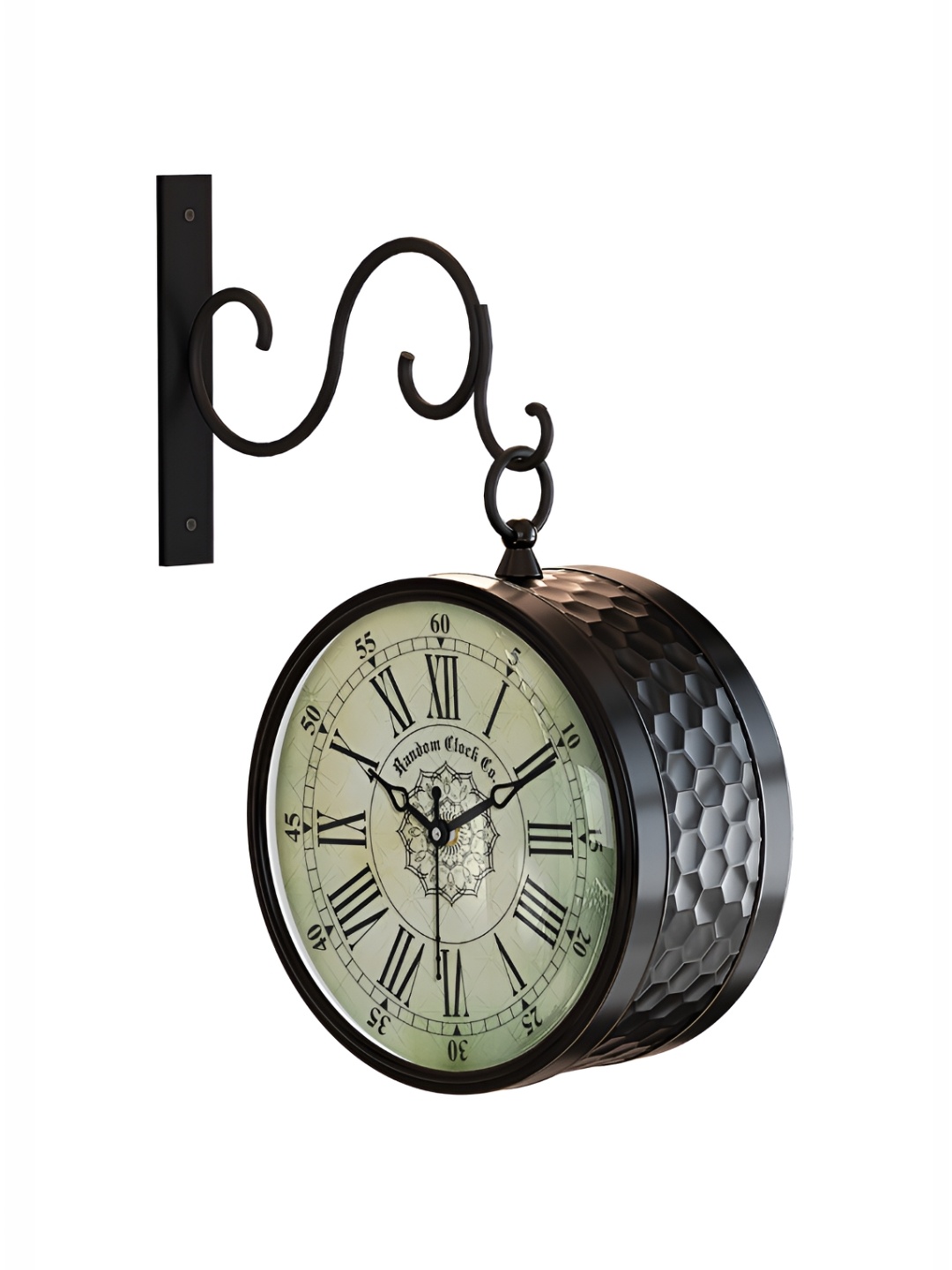 

RANDOM Green & Black Vintage Metal Round Wall Clock