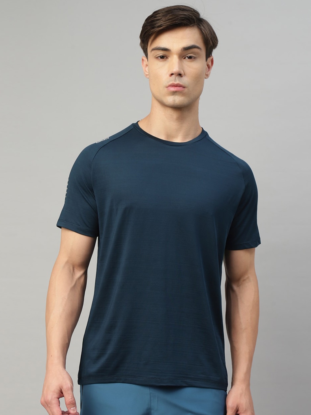 

DIDA Short Sleeves Round Neck Dri-FIT Knitted T-shirt, Navy blue