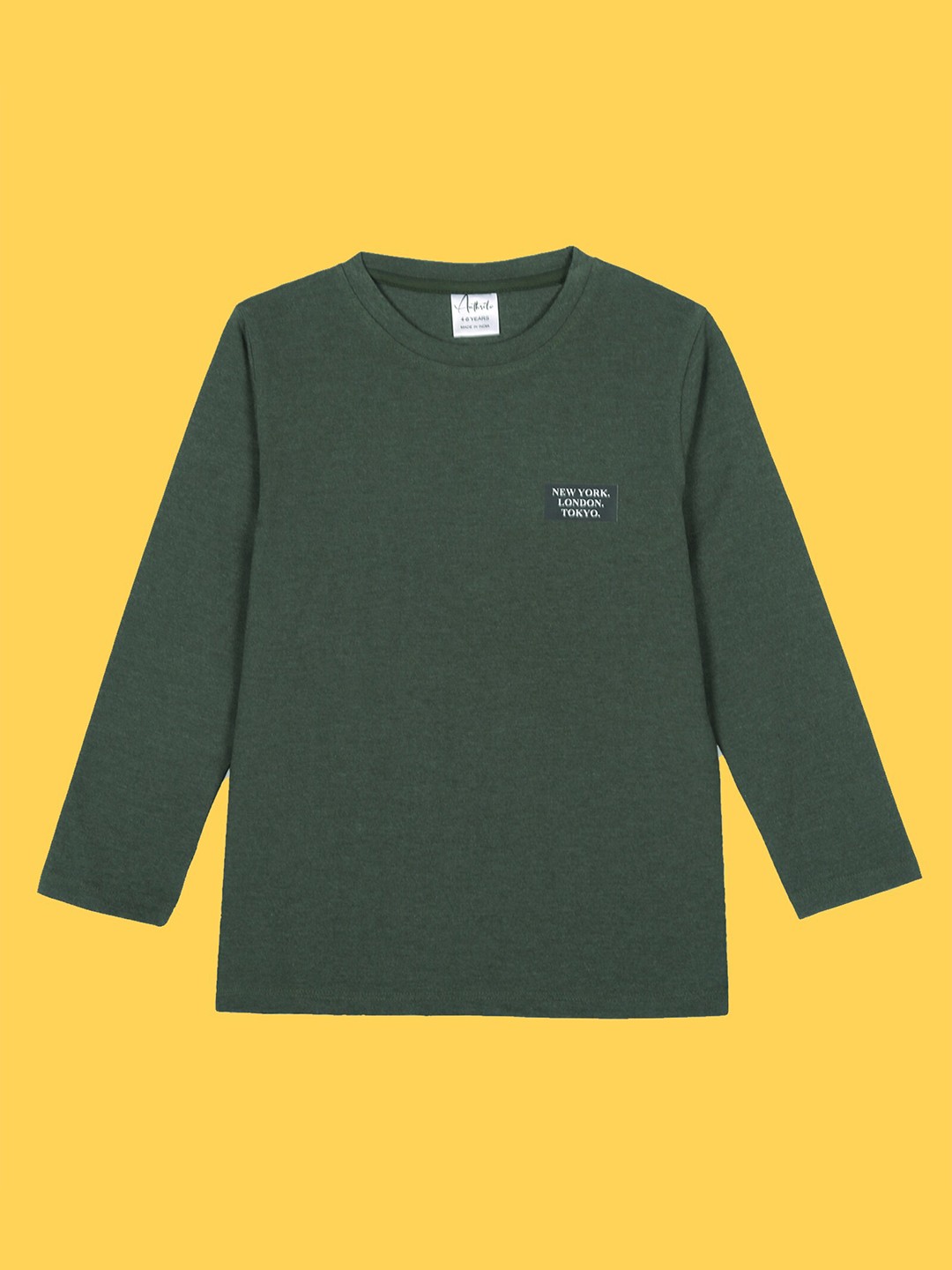 

Anthrilo Boys Round Neck Cotton Casual T-shirt, Green