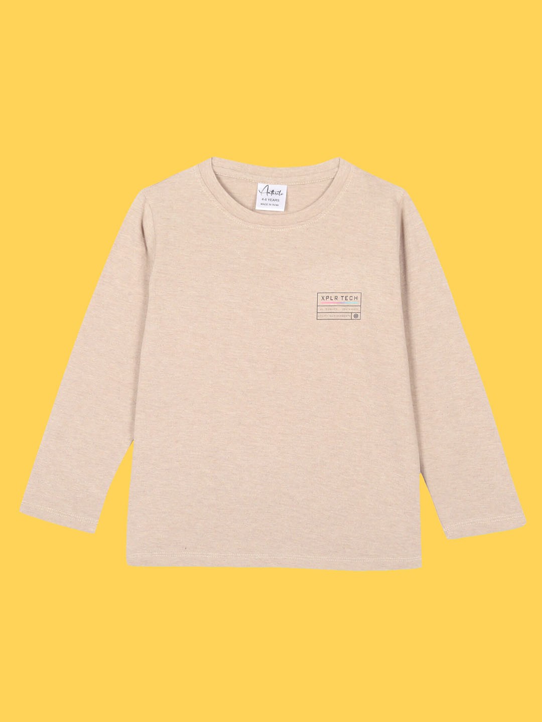 

Anthrilo Boys Round Neck Cotton Regular T-shirt, Beige