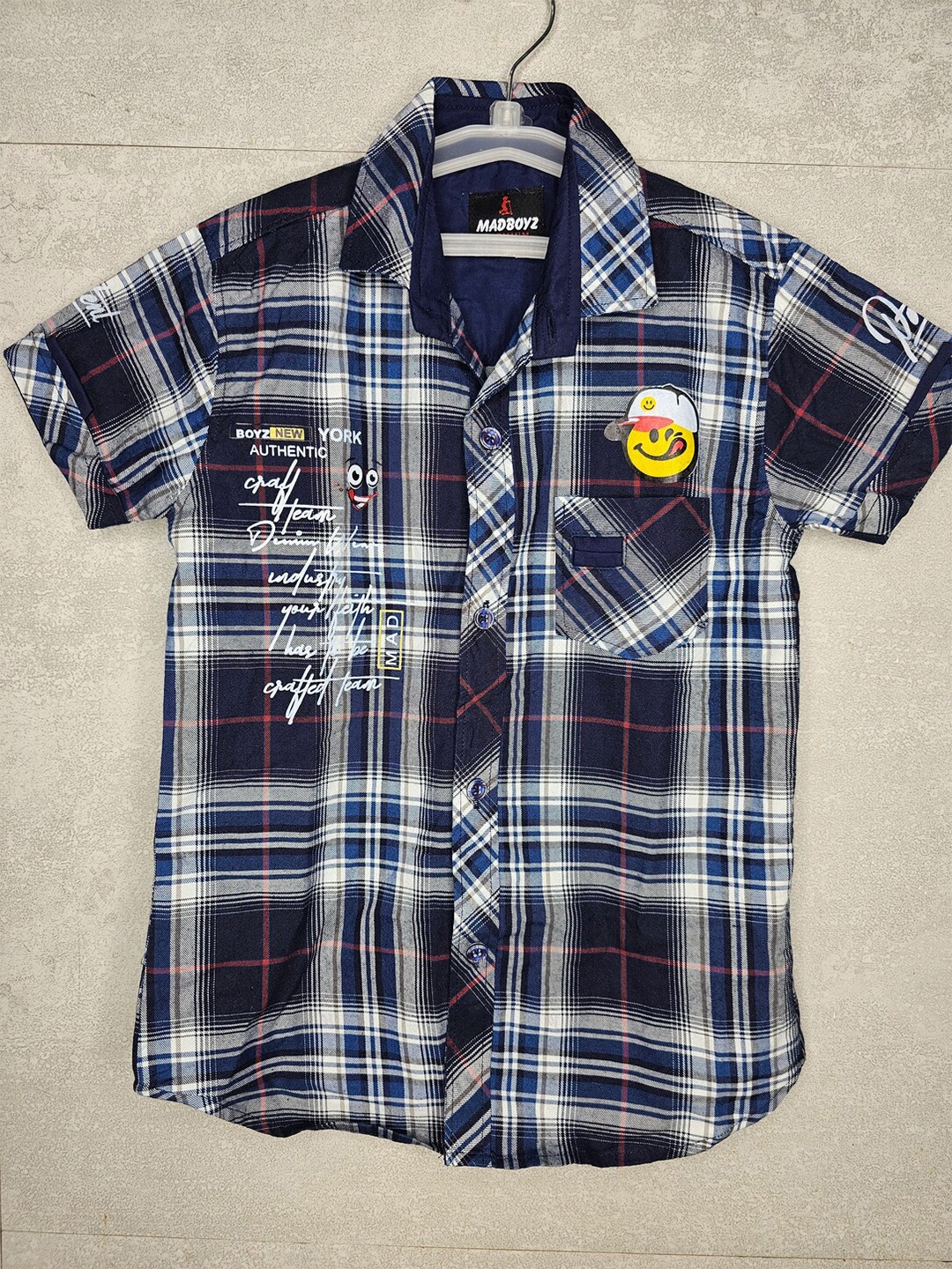 

BAESD Boys Checked Shirt with Shorts, Blue