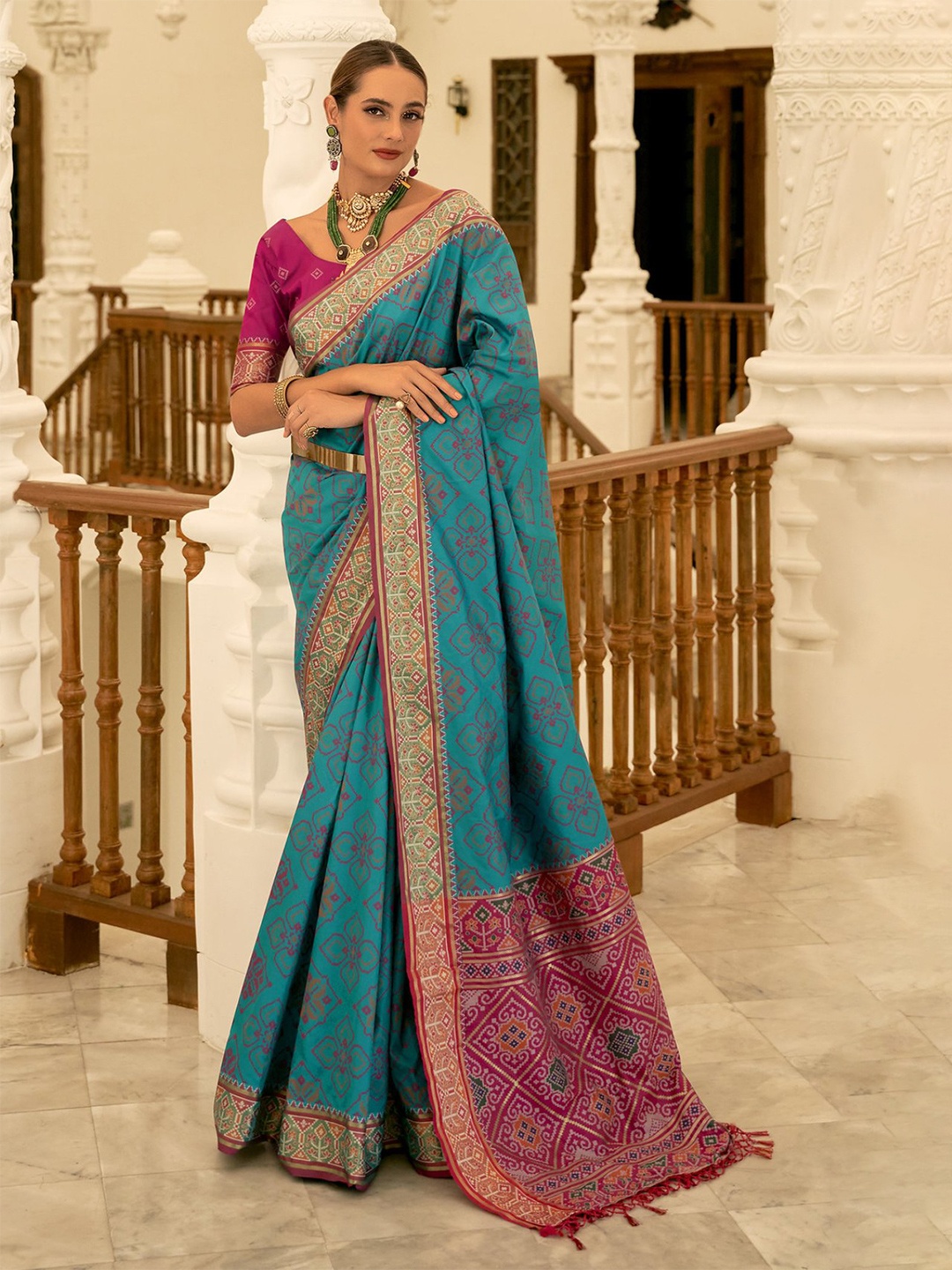 

MySilkLove Woven Design Zari Patola Saree, Blue