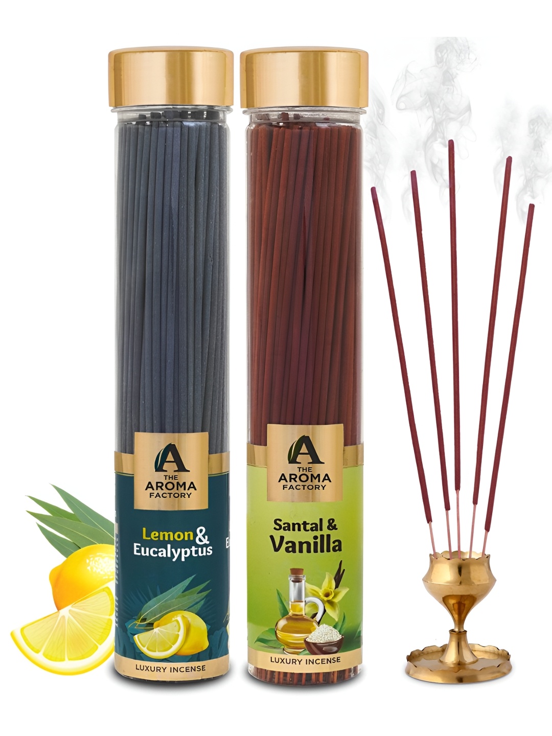 

The Aroma Factory 2 Pieces Blue Lemon & Eucalyptus, Santal & Vanilla Incense Agarbattis