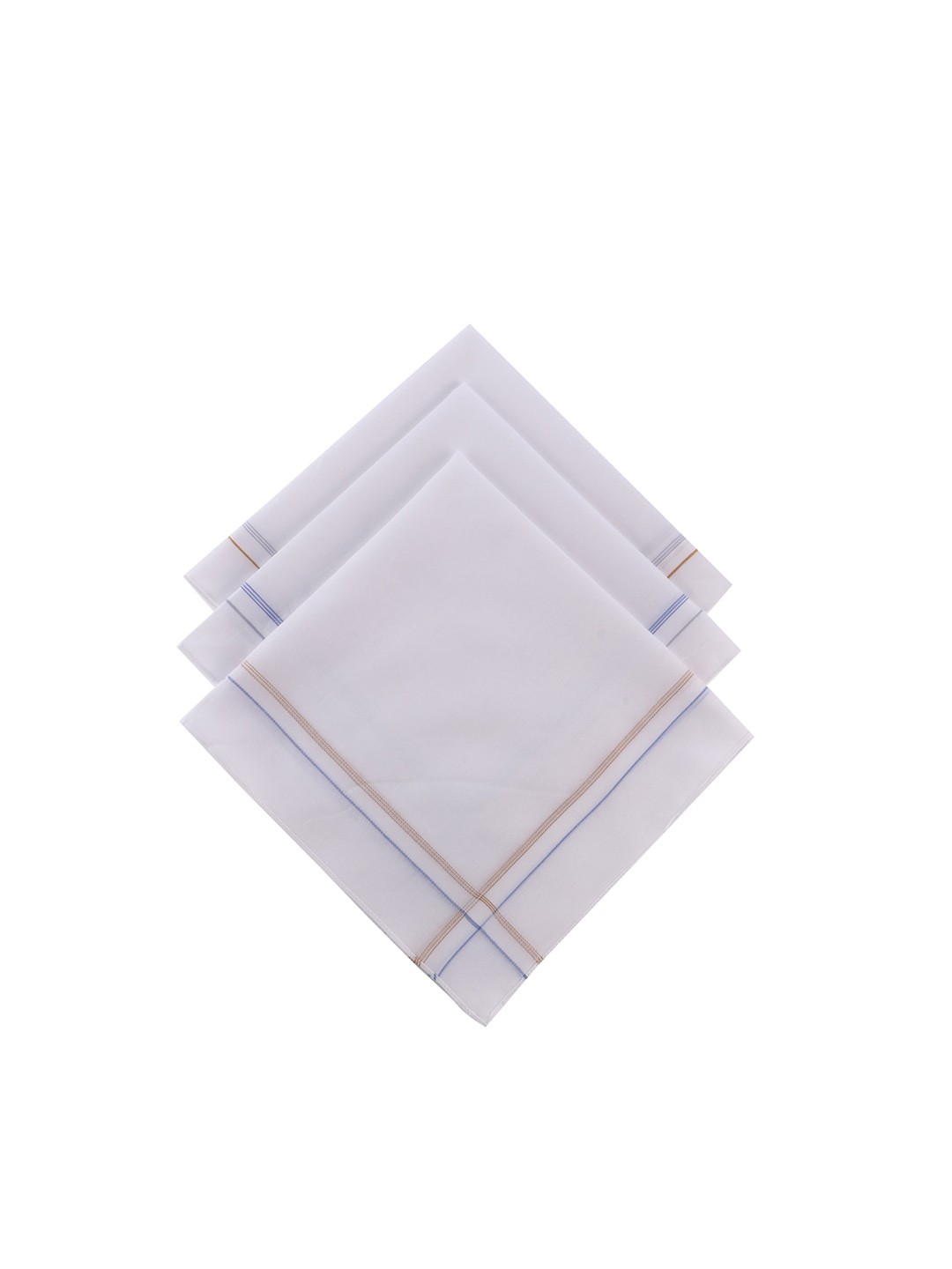 

CROSSLINE Men Pack Of 3 Pure Cotton Handkerchiefs, White