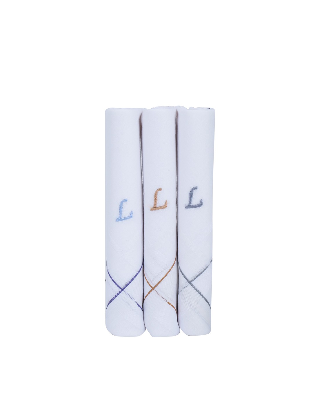 

CROSSLINE Men Pack Of 3 Pure Cotton Handkerchiefs, White