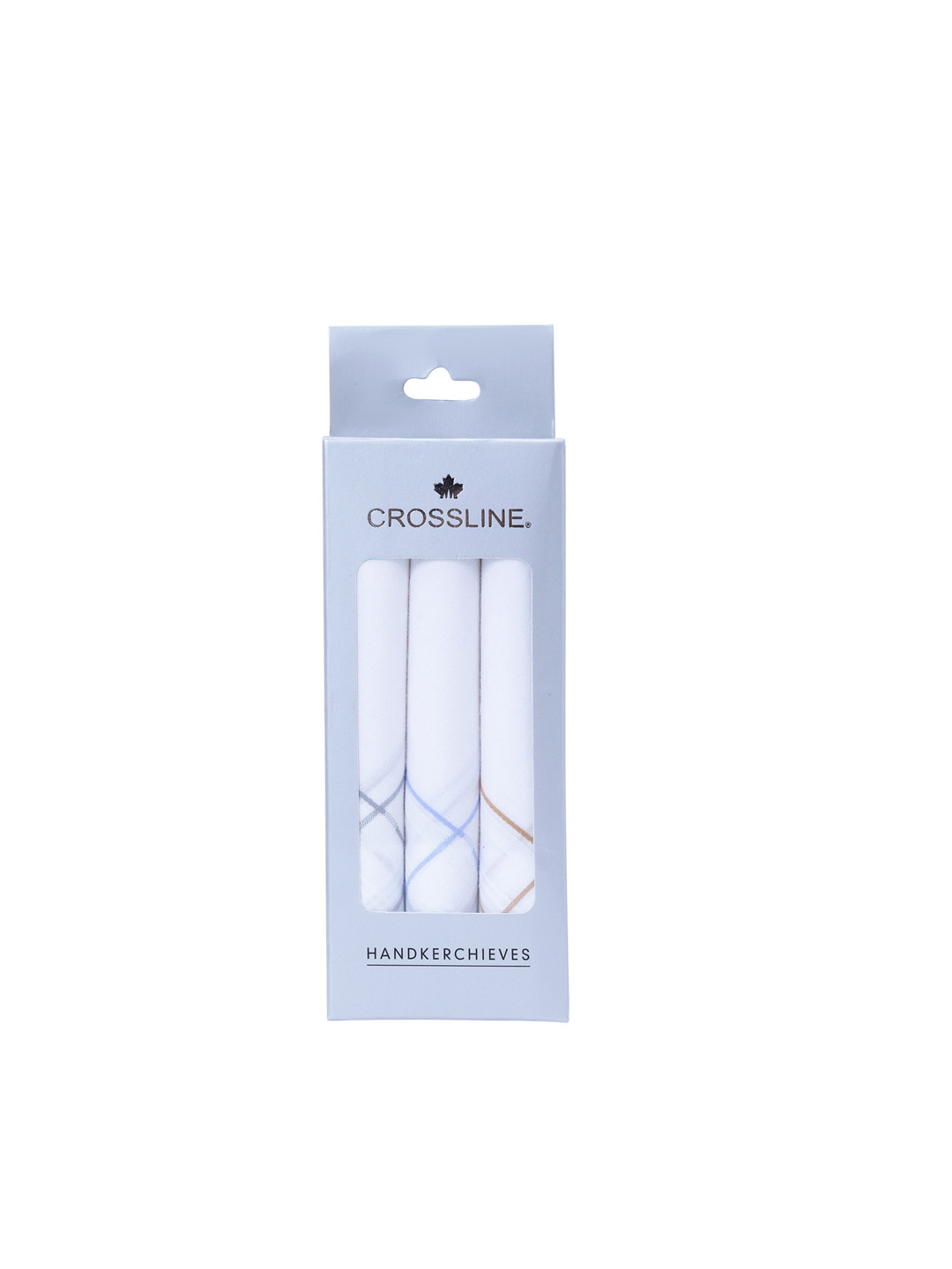 

CROSSLINE Men Pack Of 3 Logo Embroidered Pure Cotton Handkerchiefs, White