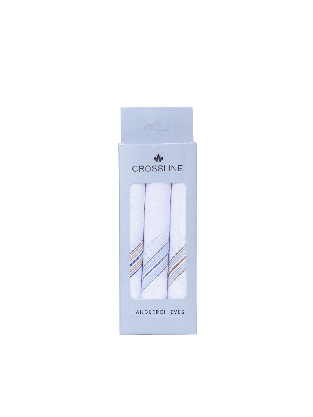 

CROSSLINE Men Pack Of 3 Pure Cotton Handkerchiefs, White