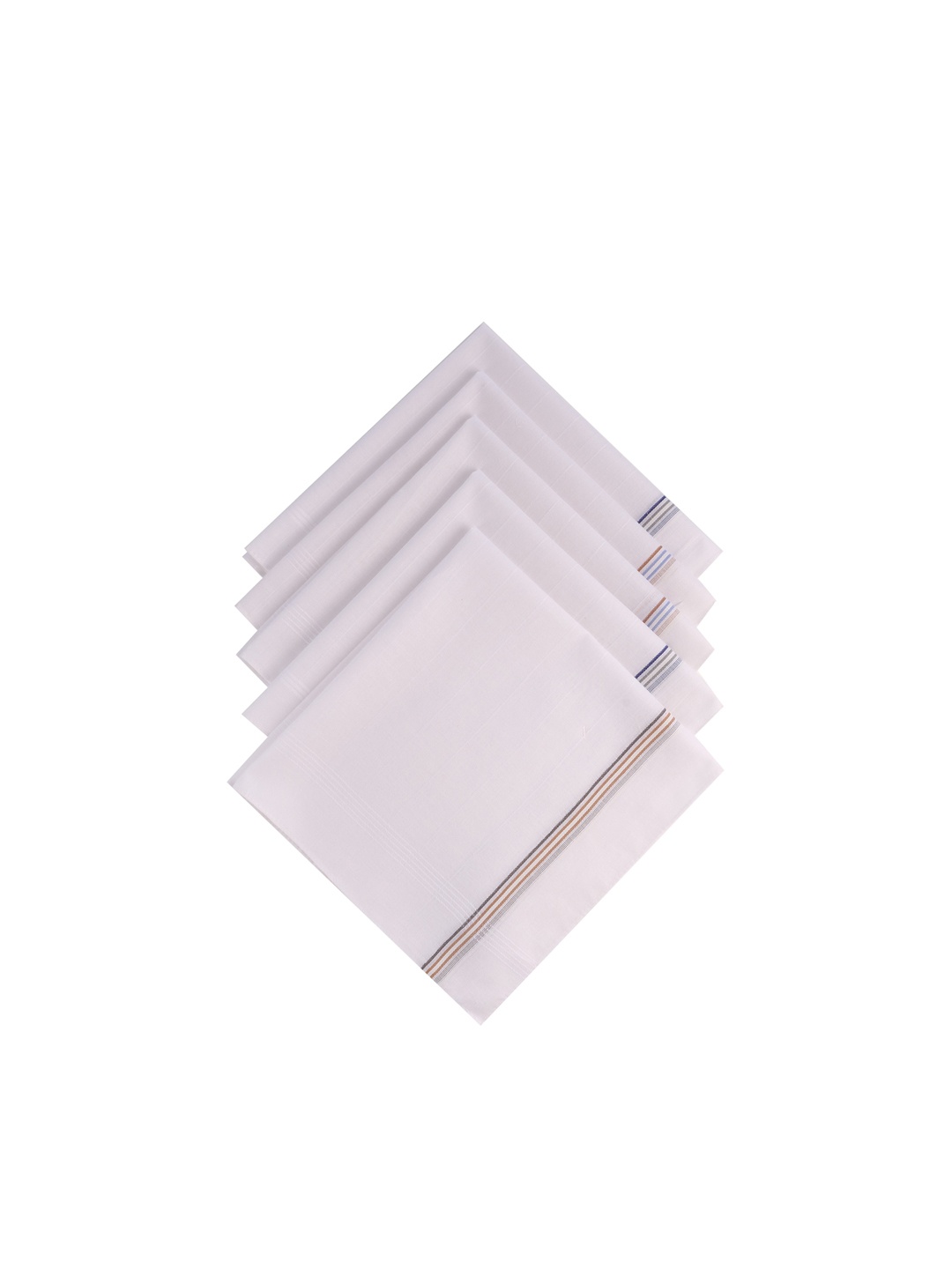 

CROSSLINE Men Pack Of 5 Pure Cotton Handkerchiefs, White