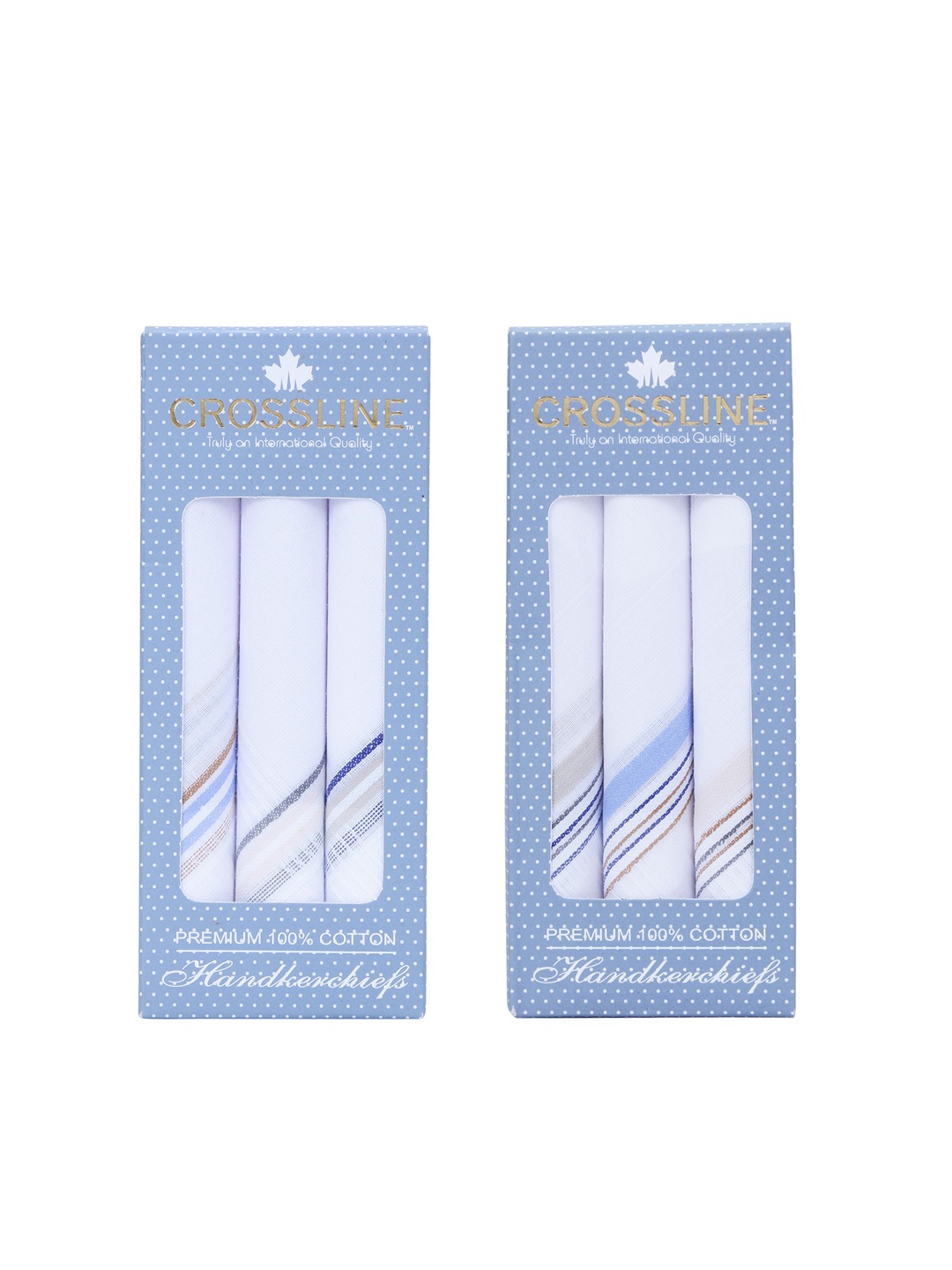 

CROSSLINE Men Pack Of 6 Pure Cotton Handkerchiefs, White