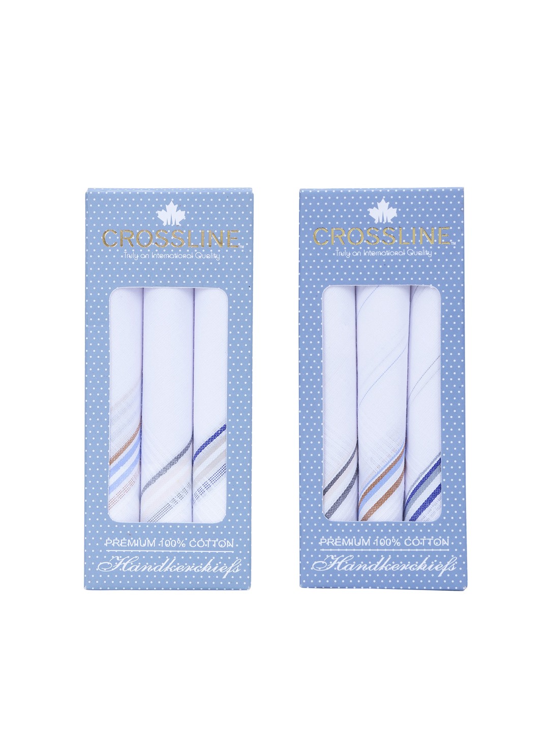 

CROSSLINE Men Pack Of 6 Pure Cotton Handkerchiefs, White