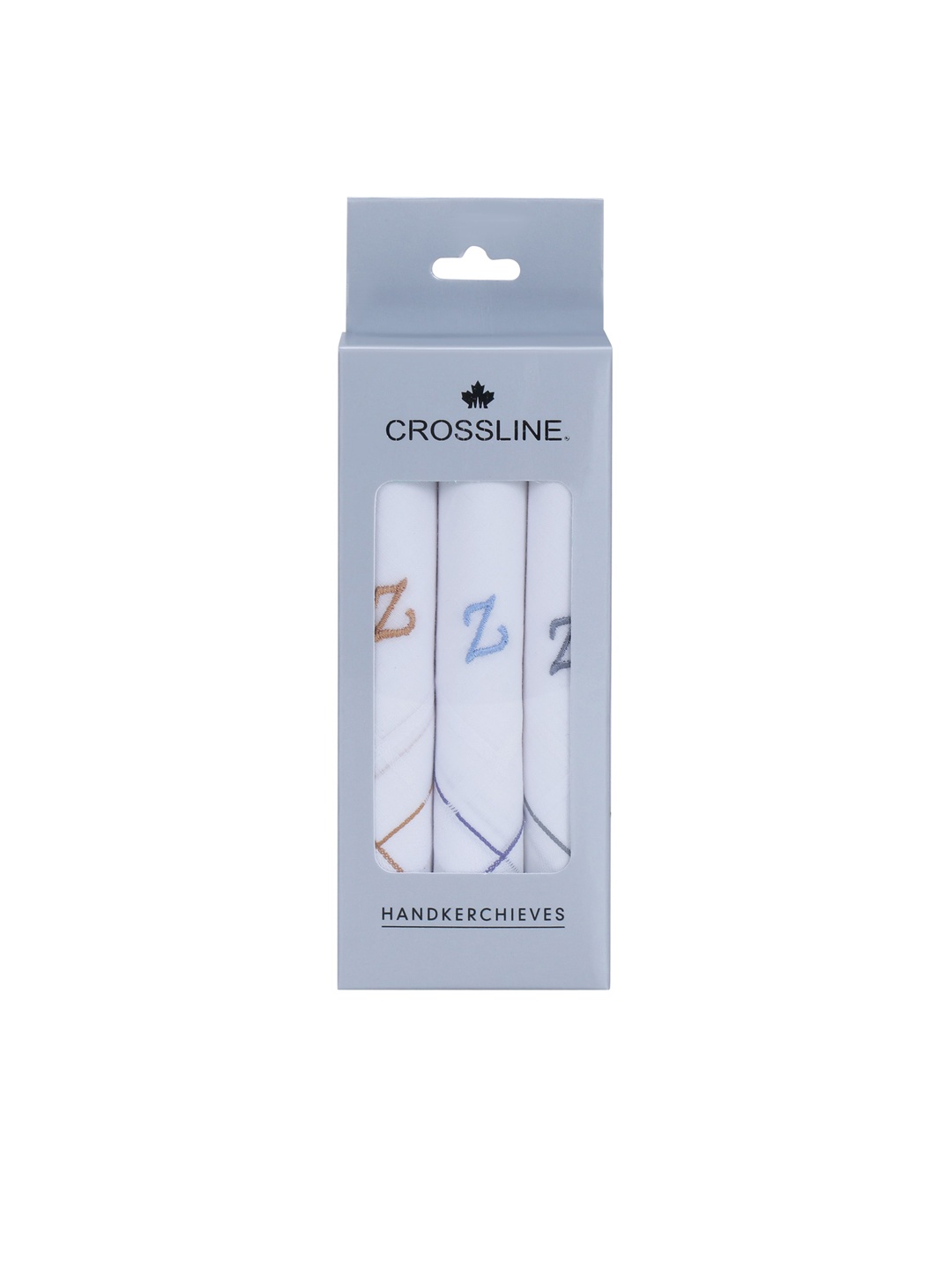 

CROSSLINE Men Pack Of 3 Pure Cotton Handkerchiefs, White