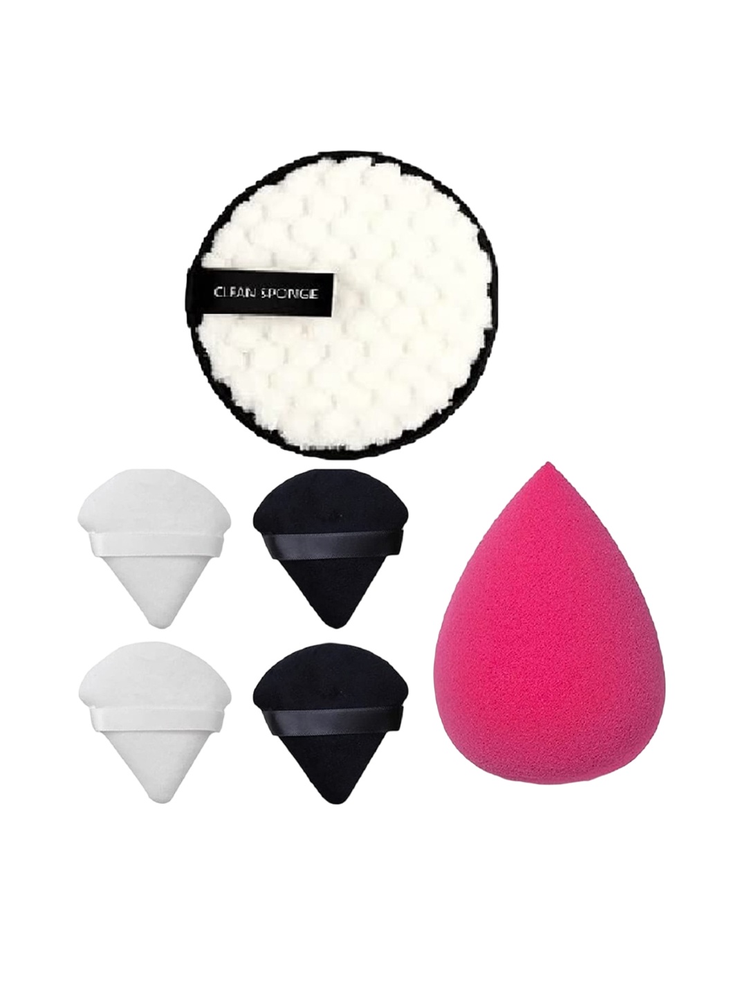 

Facejewel Set Of 6 Makeup Remover With Pizza & Foundation Makeup Puff, Multi