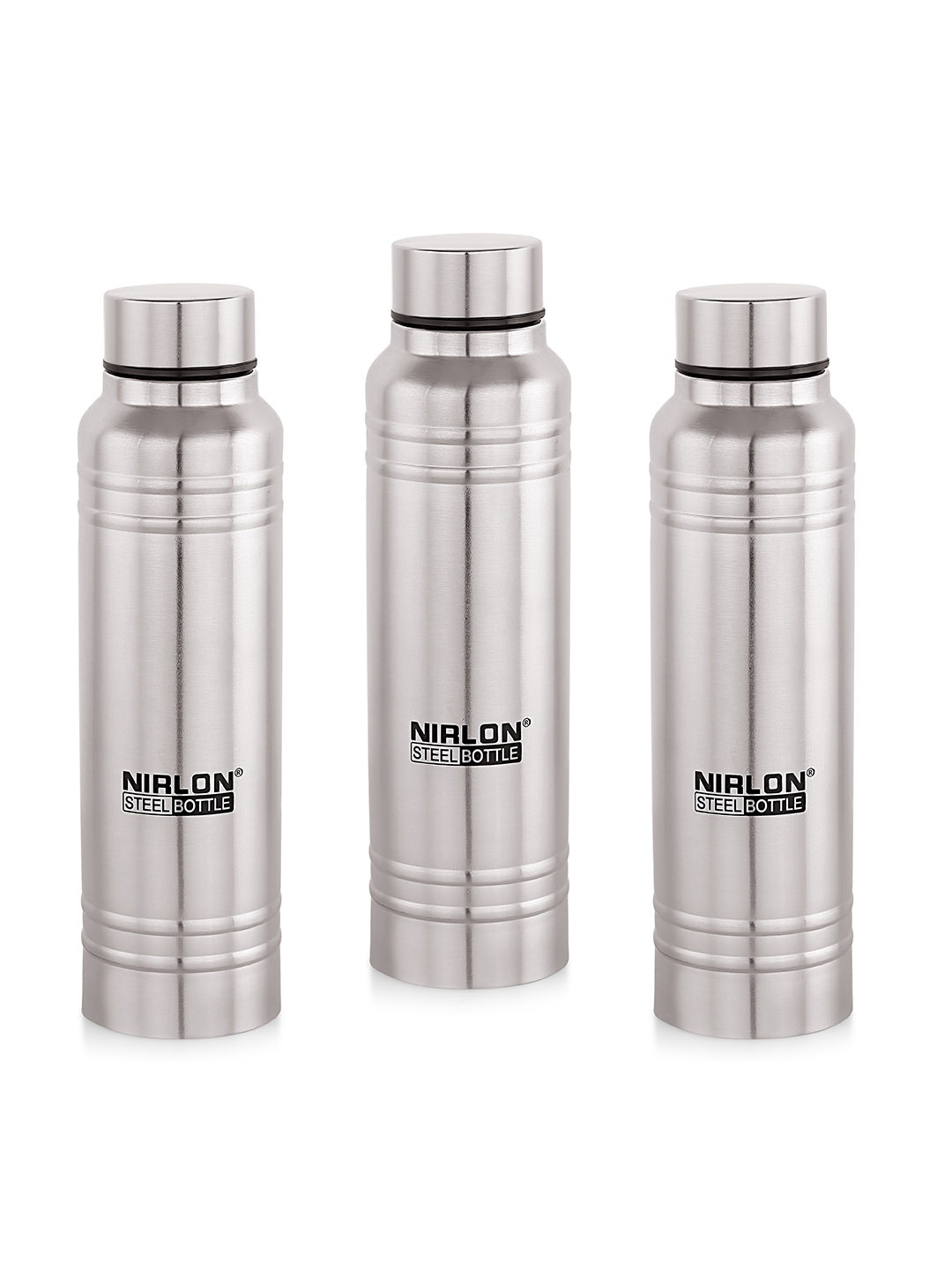 

NIRLON Silver-Toned 3 Pieces Stainless Steel Water Bottle 1L