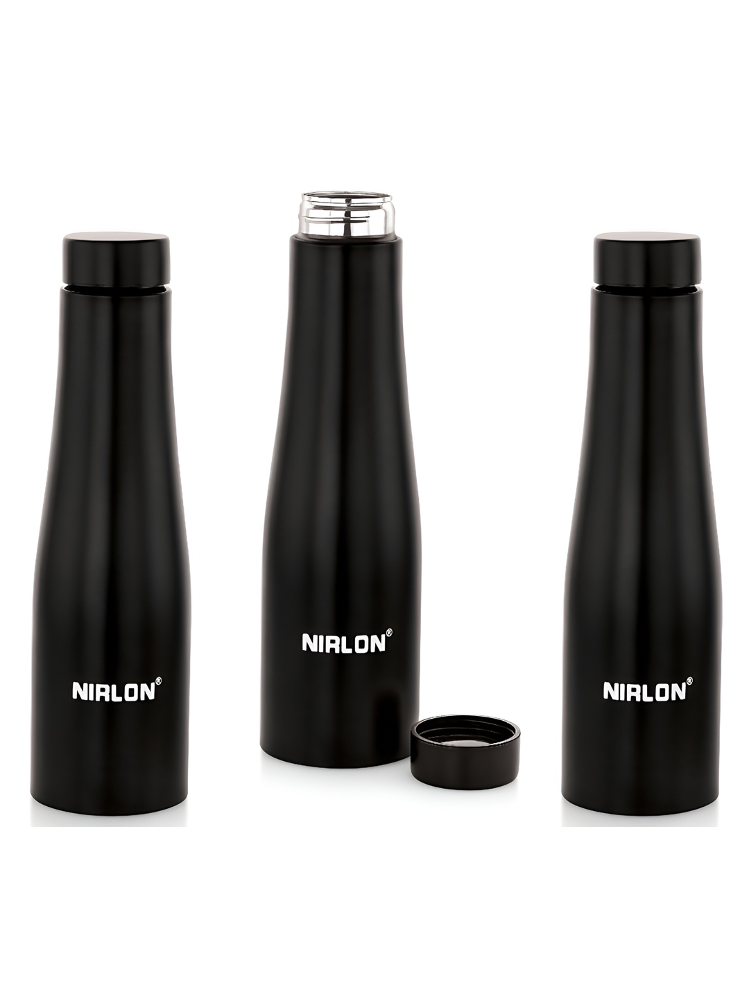 

NIRLON Black 3 Pieces Stainless Steel Solid Water Bottle 1L