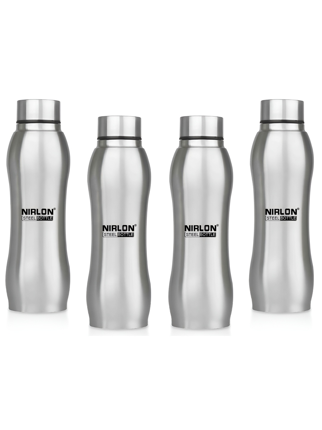 

NIRLON Silver-Toned 4 Pieces Stainless Steel Water Bottle 750 ml