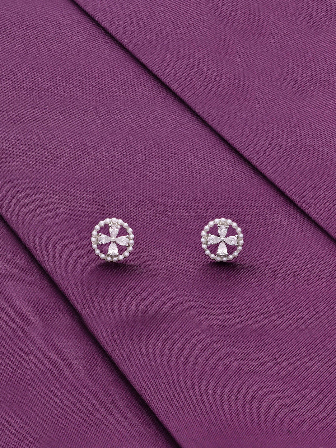 

KAI JEWEL Circular Studs Earrings, Silver