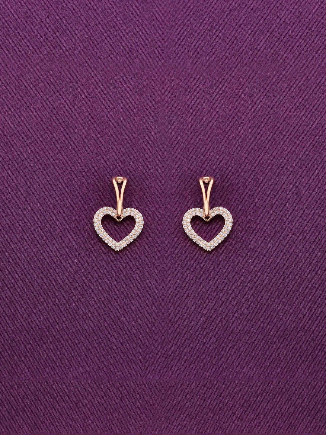 

KAI JEWEL 925 Sterling Silver Rhodium-Plated Heart Shaped Drop Earrings, Rose gold