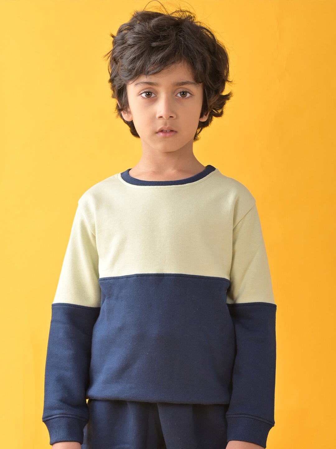 

Anthrilo Boys Colourblocked Straight Pullover Sweatshirt, Navy blue