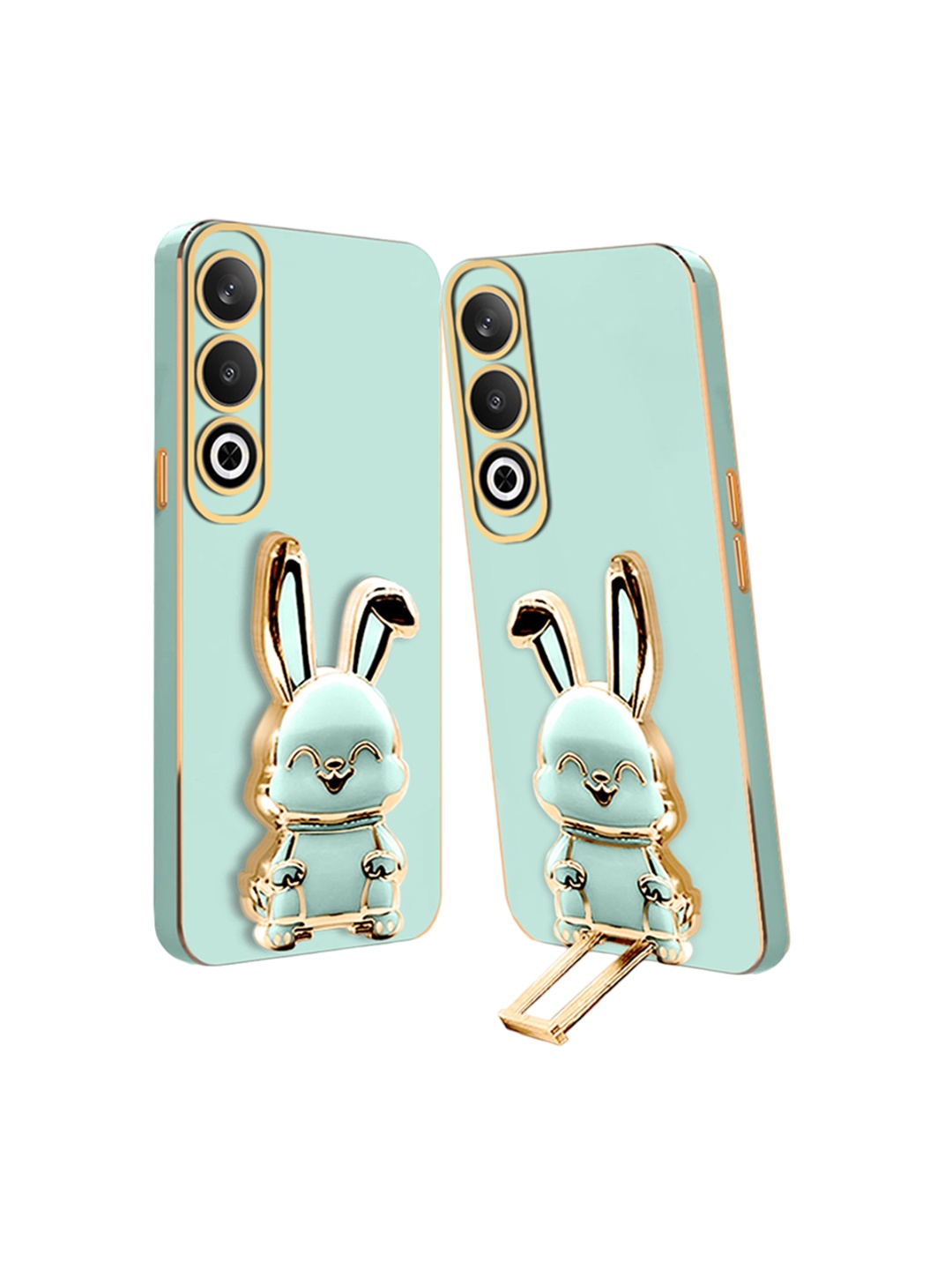 

Karwan Oneplus Nord CE4 3D Bunny with Folding Stand Back Case, Green