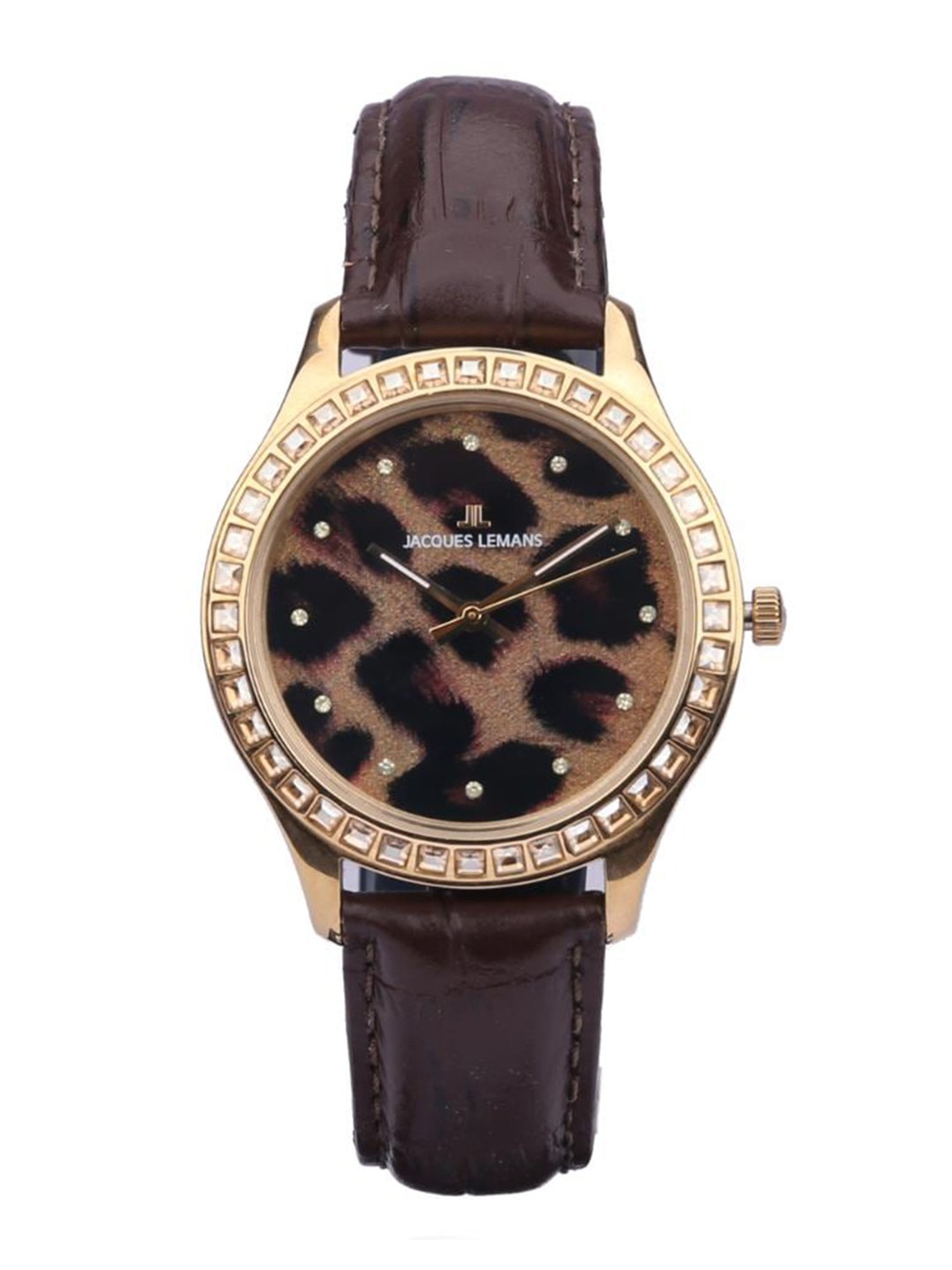 

Jacques Lemans Women Printed Dial & Leather Bracelet Style Straps Analogue Watch 1-1841ZZZ, Black