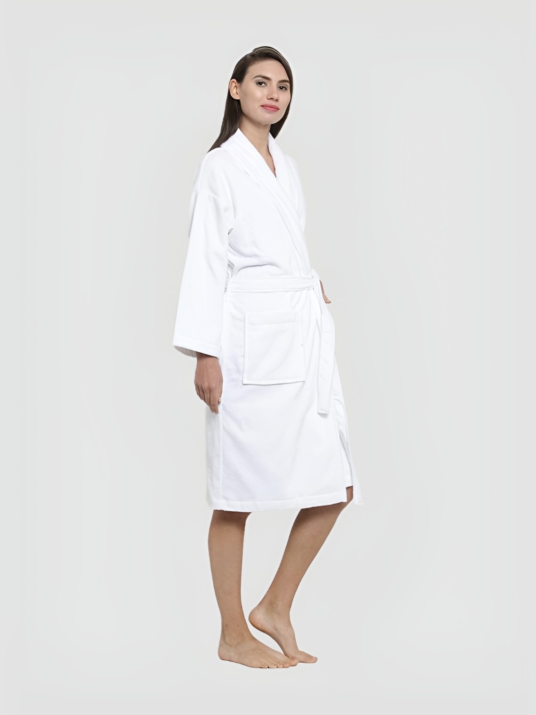 

MYTRIDENT Unisex White Shawl Collar Pure Cotton Bath Robe