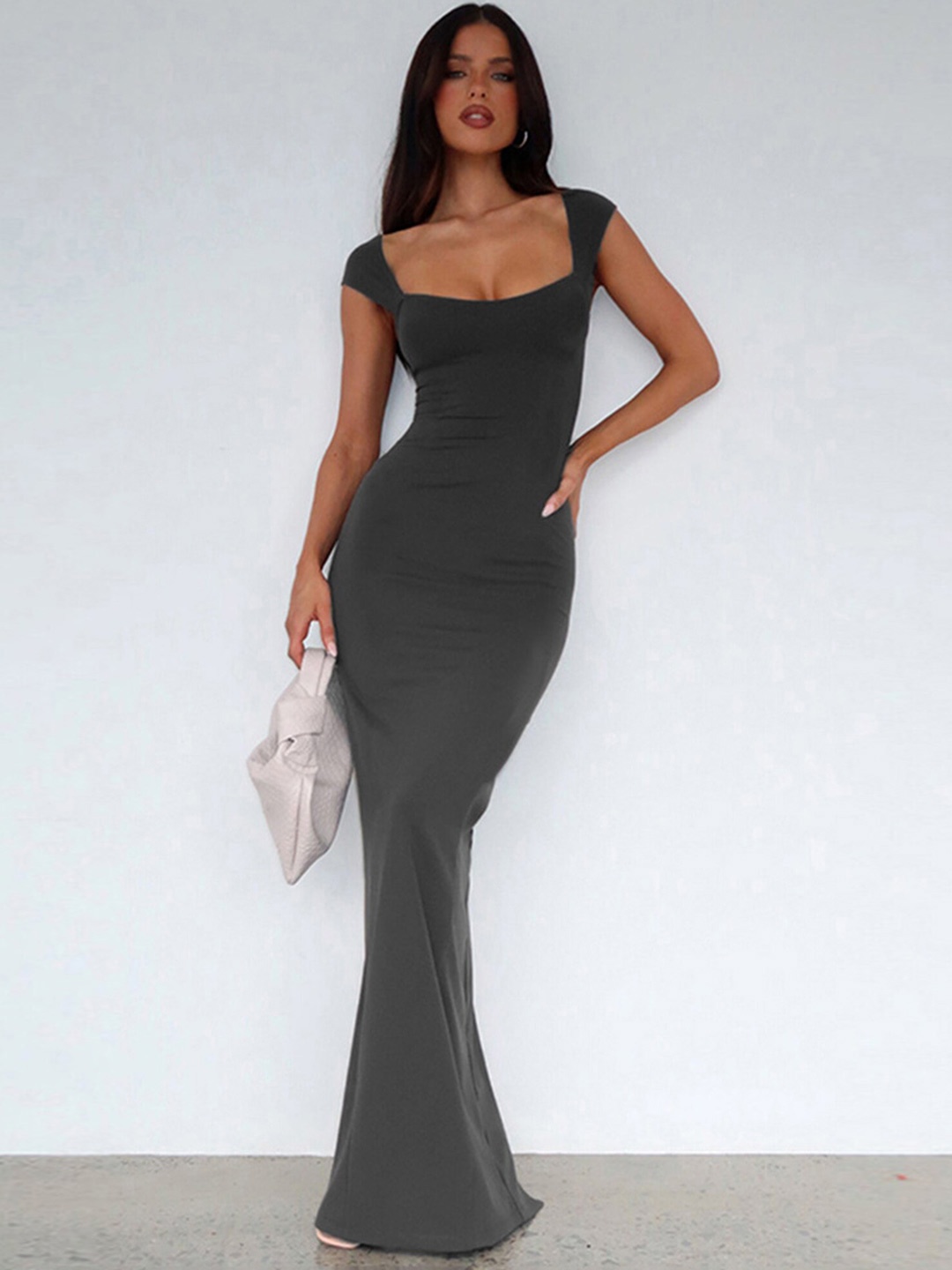 

LULU & SKY Square Neck Maxi Dress, Grey