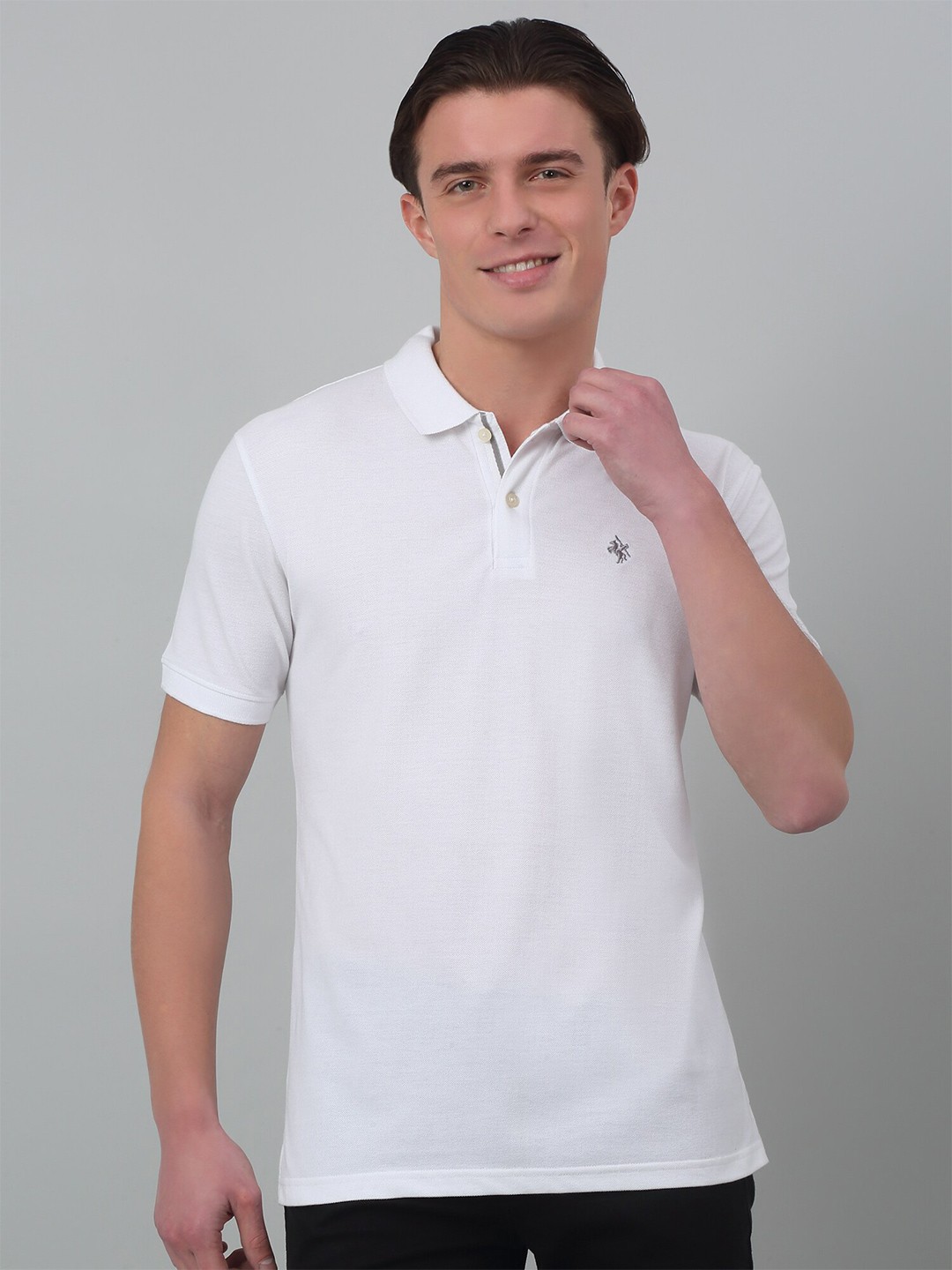 

Cantabil Polo Collar Half Sleeve Cotton T-shirt, White