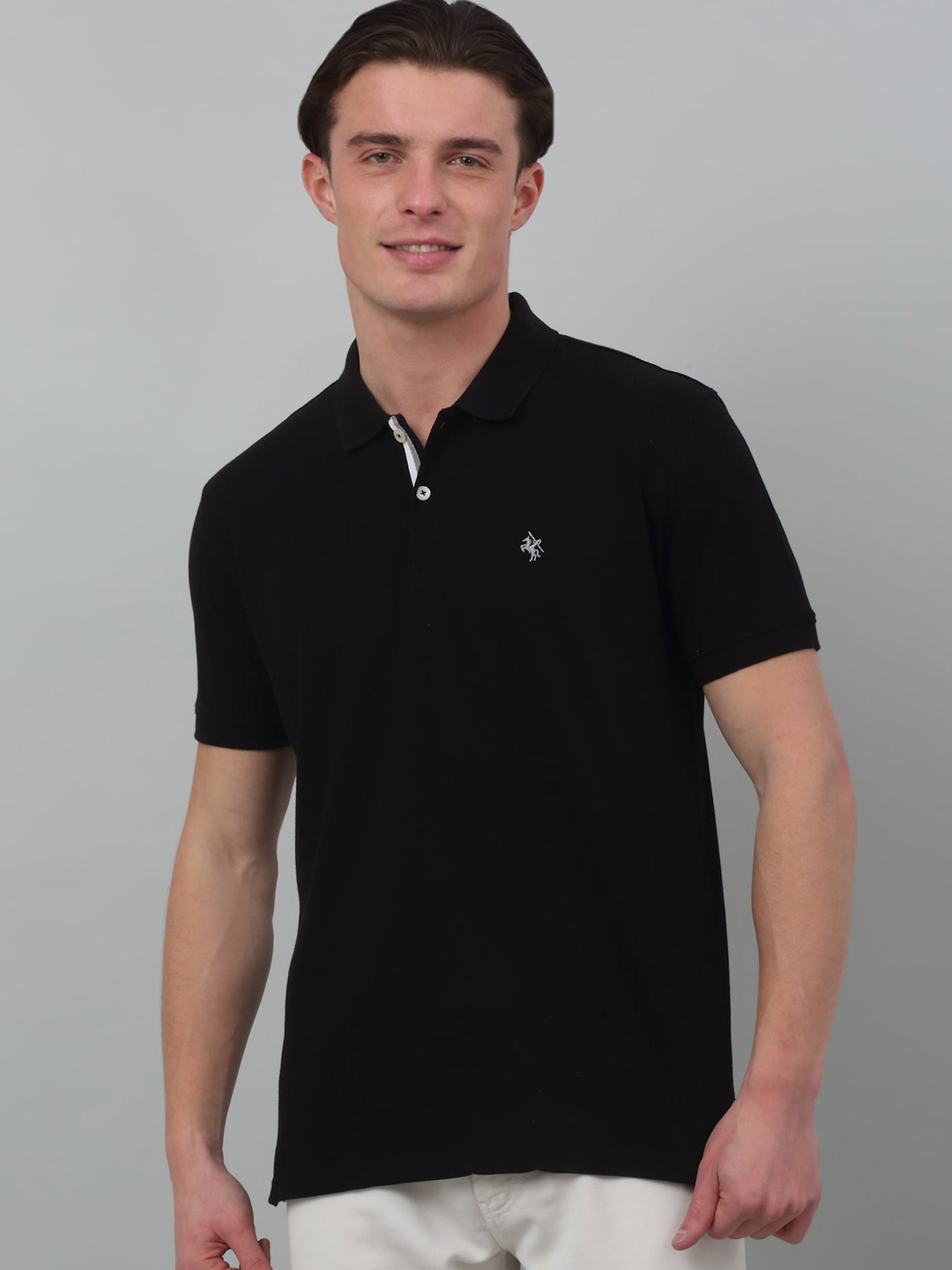

Cantabil Polo Collar Short Sleeves Regular Fit T-shirt, Black