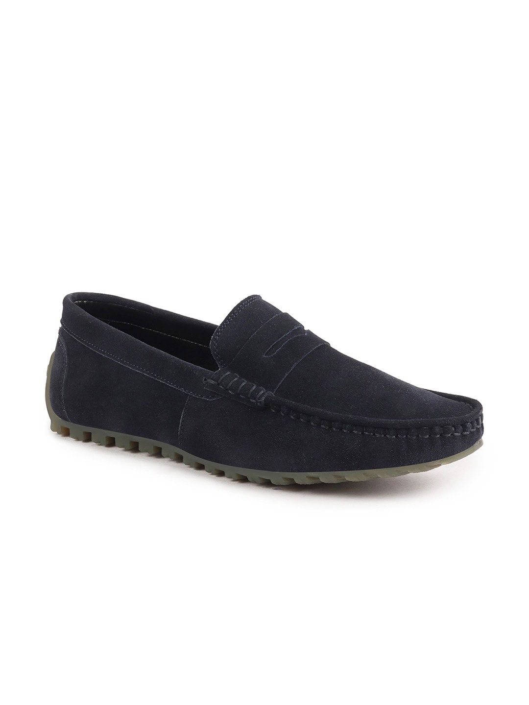 

FAUSTO Men Round Toe Lightweight Suede Loafers, Blue