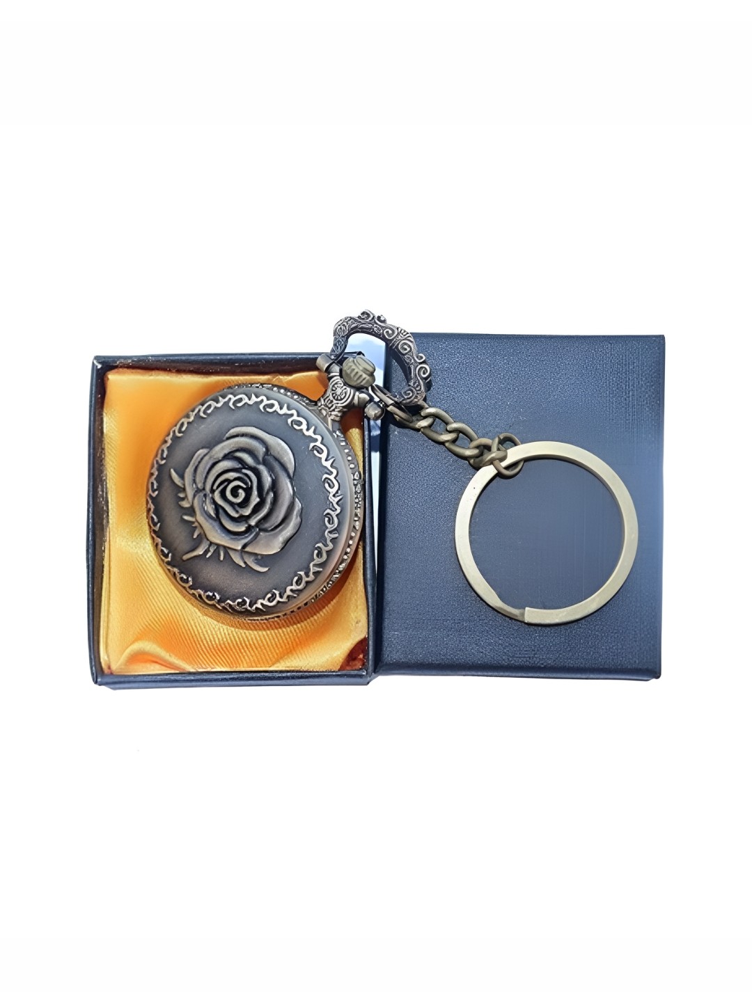 

THEDECORKART Metal Key Chain With Pocket Watch, Grey