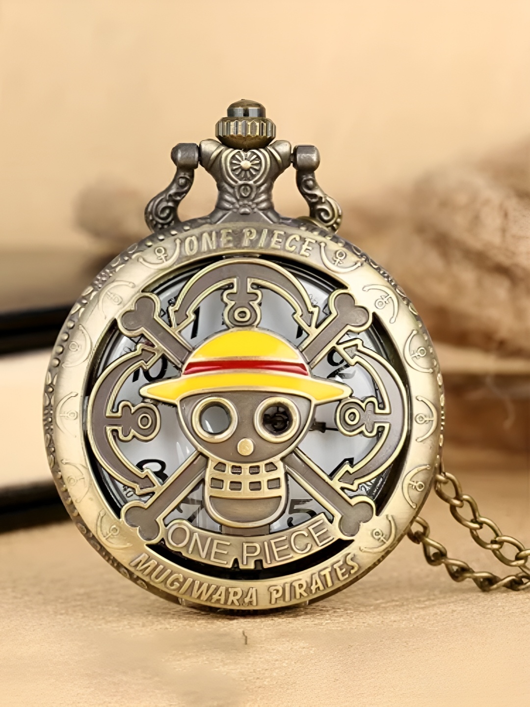 

THEDECORKART Metal Key Chain With Pocket Watch, Yellow